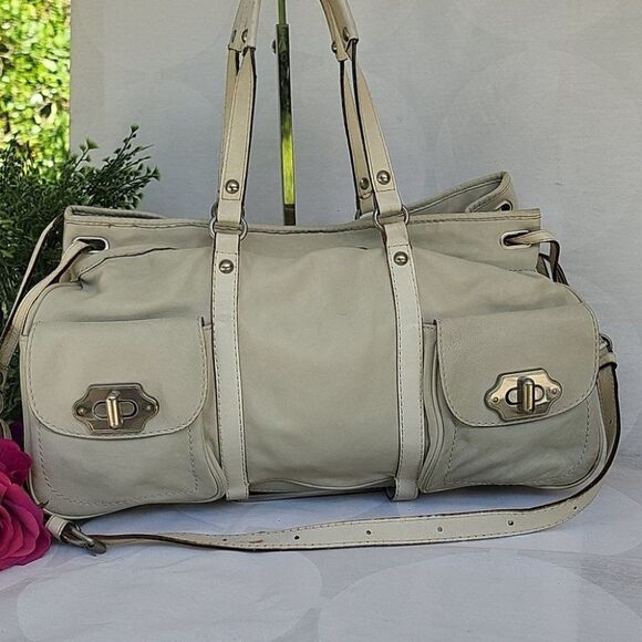 Olivia Harris Bone White Soft Sheep's Leather Shoulder Bag XL - Picture 3 of 13